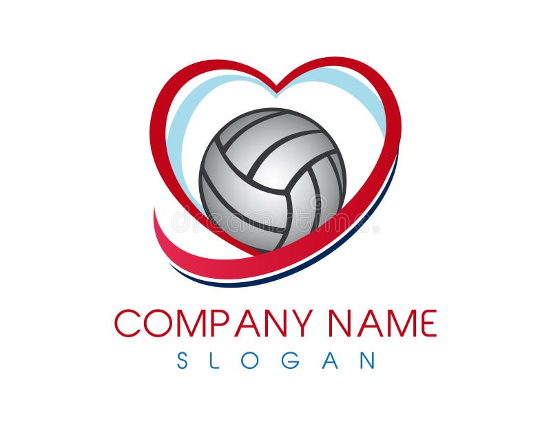 Love volleyball logo on white background. Love volleyball logo on white background