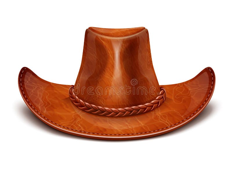 Cowboy's leather hat stetson vector illustration on white background EPS10. Transparent objects and opacity masks used for shadows and lights drawing. Cowboy's leather hat stetson vector illustration on white background EPS10. Transparent objects and opacity masks used for shadows and lights drawing