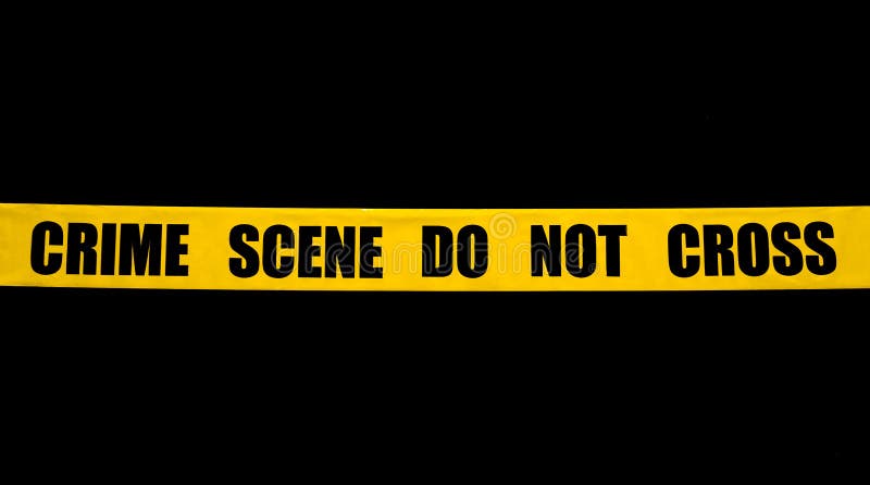 Crime scene police tape on black background. Crime scene police tape on black background