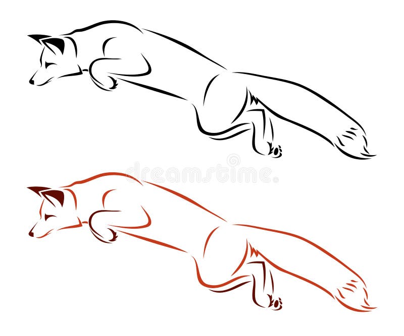 Vector illustration of two jumping foxes. Vector illustration of two jumping foxes