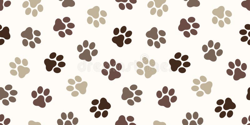 狗爪子无缝的样式传染媒介猫爪子脚印刷品隔绝了墙纸背景背景褐色