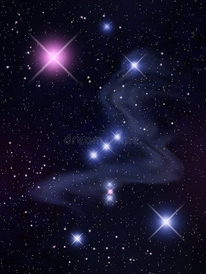 Illustration - the most famous constellation - Orion. Illustration - the most famous constellation - Orion