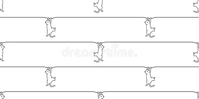 猫无缝图案小猫挂卡利科矢量图爬墙宠物围巾突显重复背景动画动物瓷砖墙纸伊ll