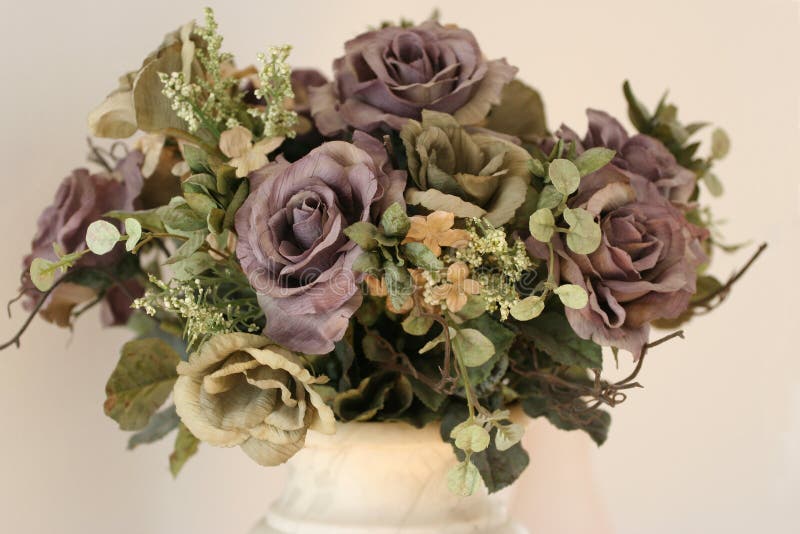 Synthetic bouquet roses on background. Synthetic bouquet roses on background