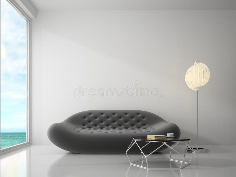 Interior modern design room 3D rendering. Interior modern design room 3D rendering