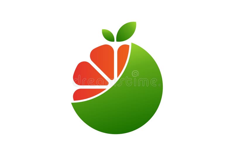 现代橙色水果店徽标设计全新的极简主义风格，是打造企业品牌的完美选择 向量例证