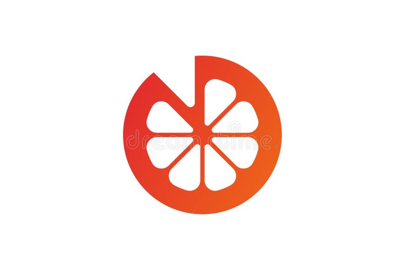 现代橙色水果店徽标设计全新的极简主义风格，是打造企业品牌的完美选择 向量例证