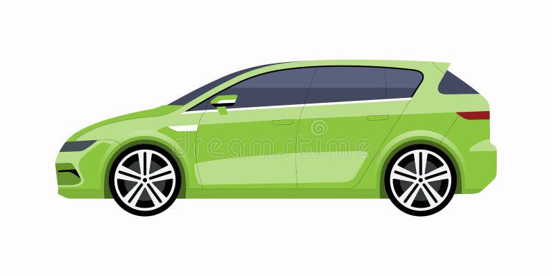 现代紧凑型家用汽车. 掀背车的侧面. 用于道路交通的矢量汽车图标图 库存例证