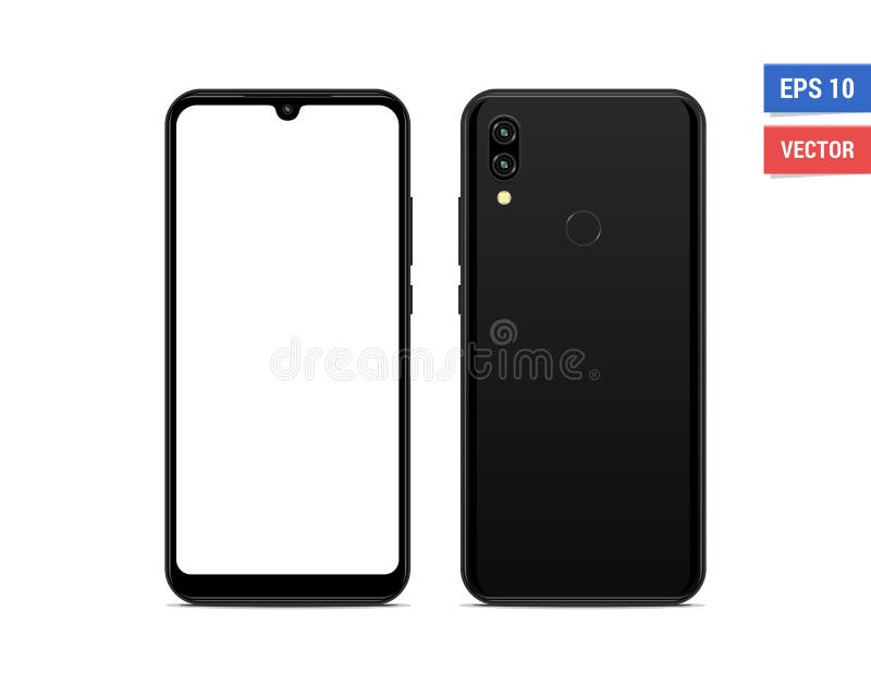 现实传染媒介平的大模型小米与在白色背景隔绝的黑屏的Redmi Note7 称图象所有决议 向量例证 现实传染媒介平的大模型小米与在白色背景隔绝的黑屏的Redmi Note7 称图象所有决议 向量例证