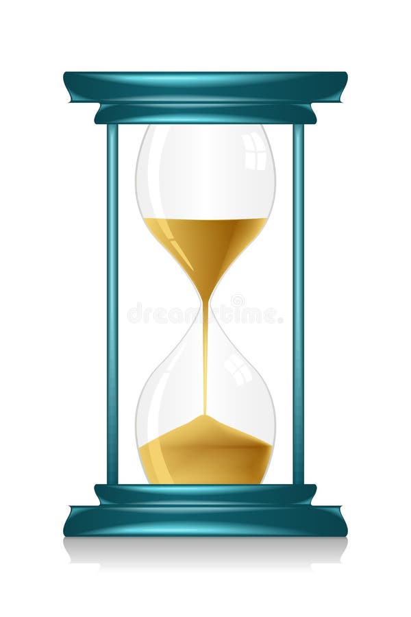Illustration of hour glass showing time on isolated background. Illustration of hour glass showing time on isolated background