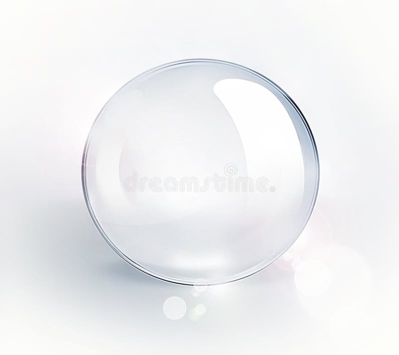 Empty glass ball on a light background. Empty glass ball on a light background