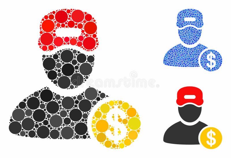球项的盖伊薪金组成图标 向量例证