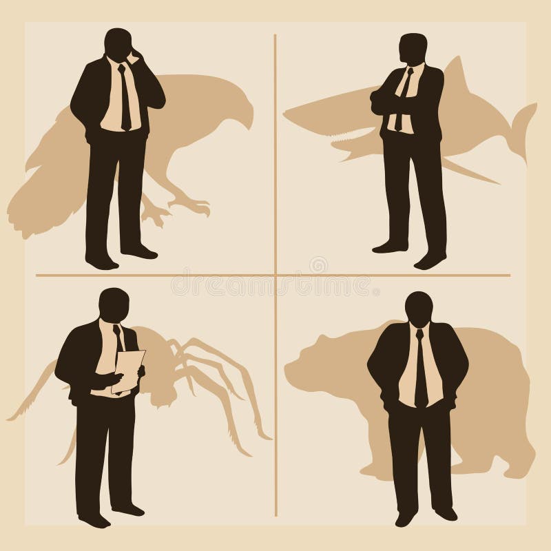 经理的风格化图象和行为他们的样式 库存例证