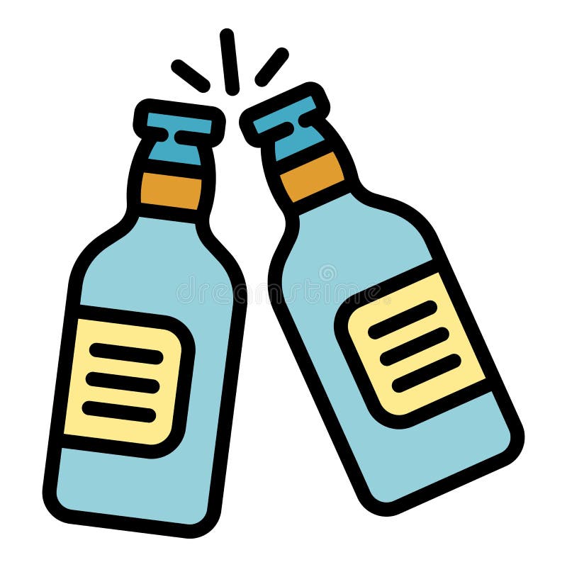 瓶啤酒杯图标轮廓矢量图 皇族释放例证