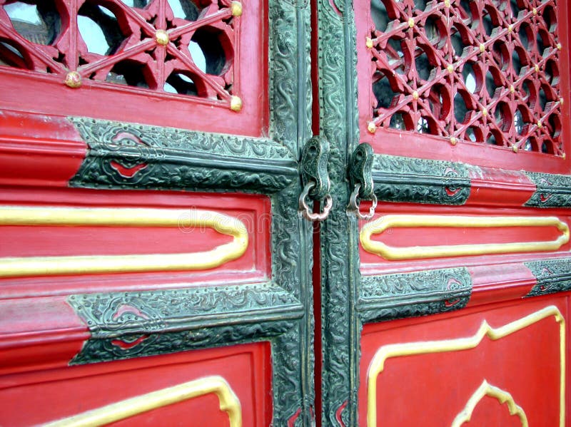 Chinese door in Forbidden city. Location in Beijing, China. Chinese door in Forbidden city. Location in Beijing, China.