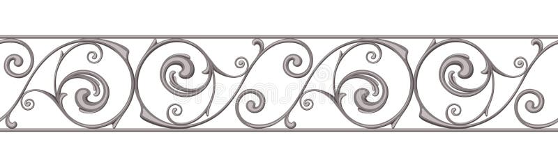 Cast iron border ornament on white. Vector horizontal seamless background. Cast iron border ornament on white. Vector horizontal seamless background.