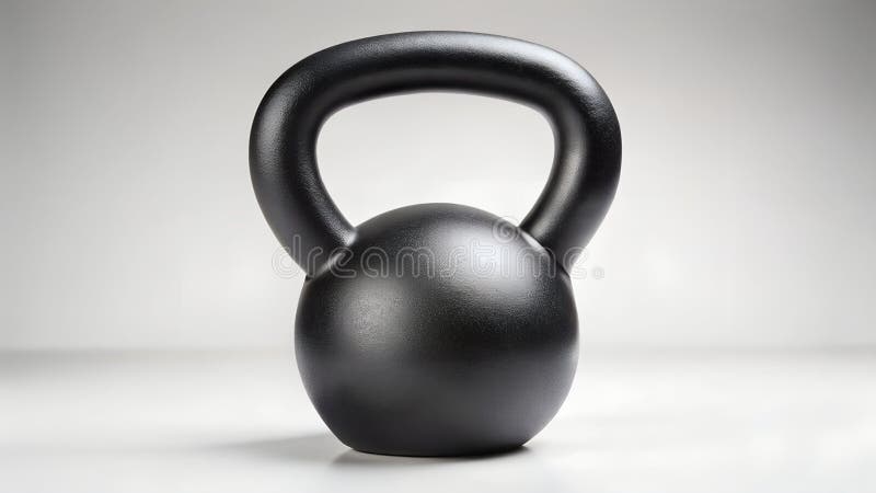 用于健身训练的AI产生黑色Kettlebell 图库摄影