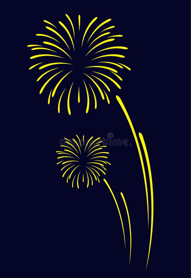 用于庆典设计的黑色蓝色背景上的Fireworks矢量图标 库存例证 用于庆典设计的黑色蓝色背景上的Fireworks矢量图标 库存例证