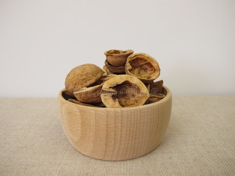 用半贝核桃壳制成的工艺品 免版税库存照片