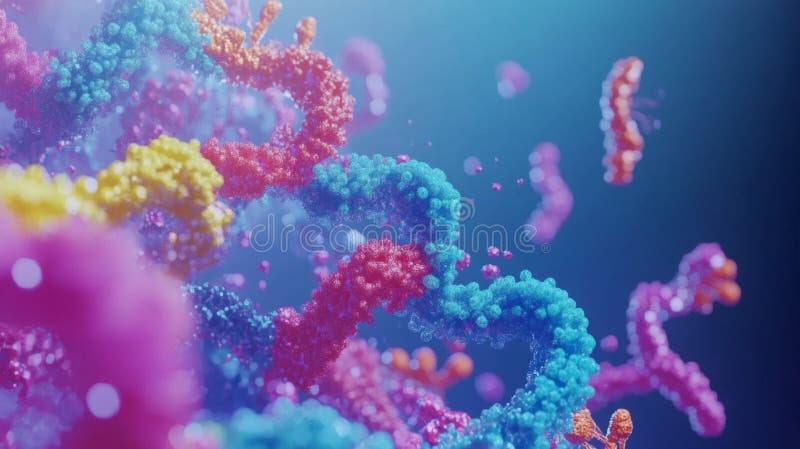 用彩色分子结构探索CRISPR基因编辑的生机世界 皇族释放例证