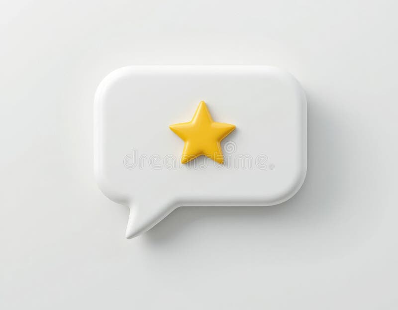 以白色语音气泡上的星星表示提供反馈 向量例证
