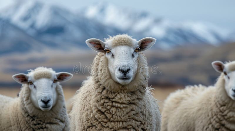 close up of a sheep in the field. AI generated. close up of a sheep in the field. AI generated