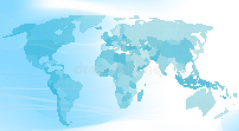 由点组成的蓝色世界地图.