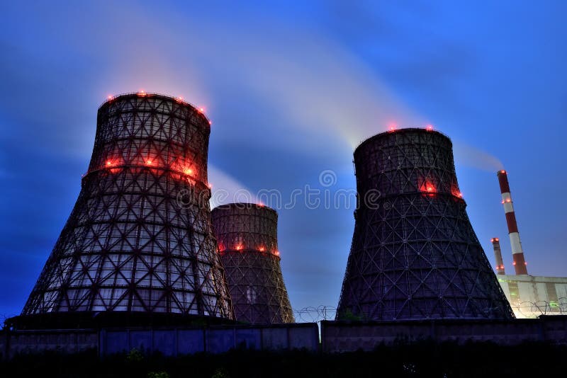 Hydro power plant shot at night. Hydro power plant shot at night