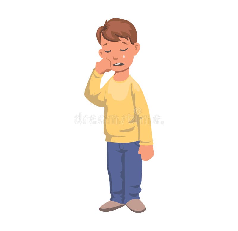 男孩哭泣,哭泣的字符 在黄色毛线衣的生气孩子 平的传染媒介例证 背景查出的白色 向量例证 男孩哭泣,哭泣的字符 在黄色毛线衣的生气孩子 平的传染媒介例证 背景查出的白色 向量例证