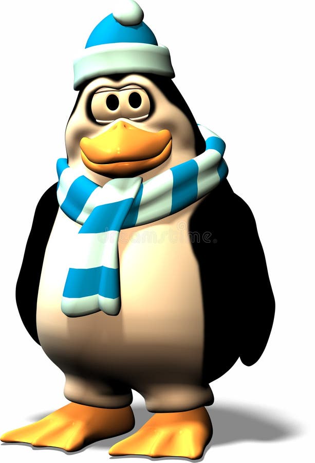 Its cold on the north pole. Therefor this male penguin wears something to warm him. Its cold on the north pole. Therefor this male penguin wears something to warm him