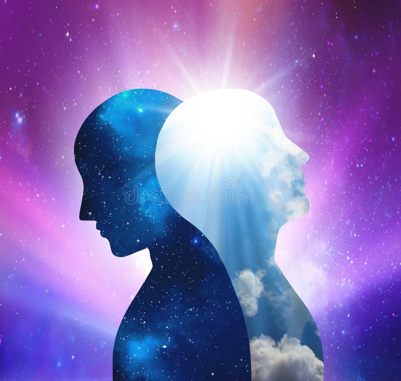 男性女性体宇宙启示统一性在阳双宇宙爱人中 皇族释放例证