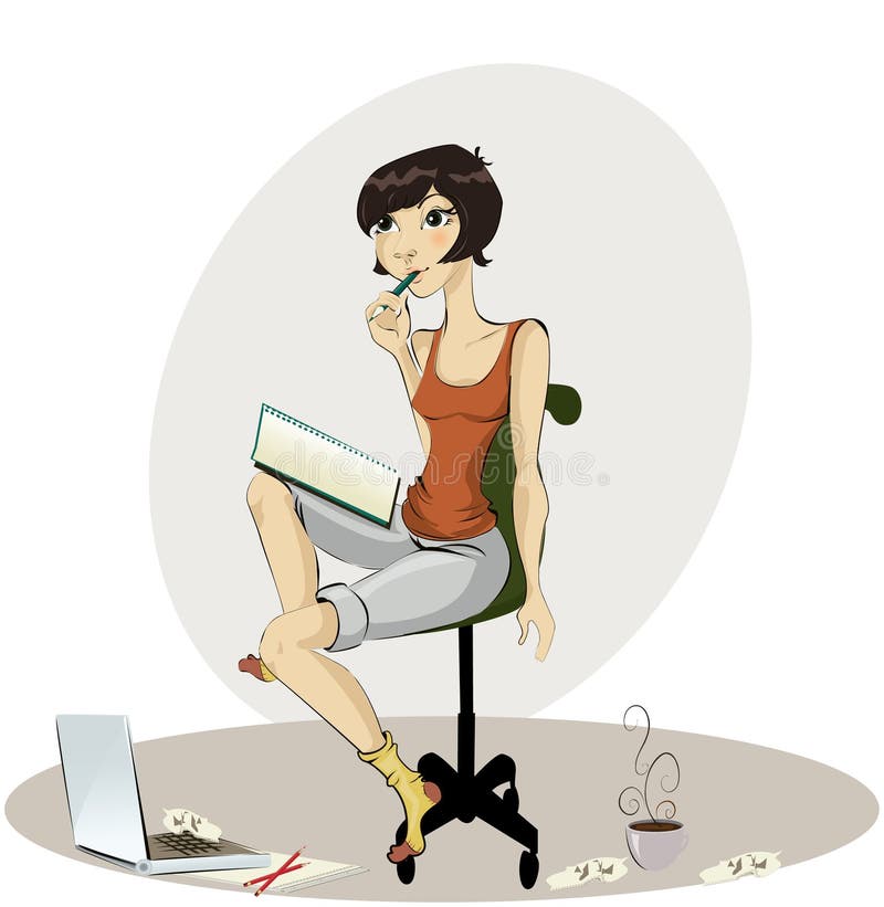 开心的年轻女子在绘画 皇族释放例证