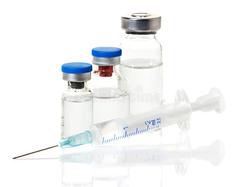 医疗细颈瓶、小瓶和注射器 免版税库存照片 医疗细颈瓶、小瓶和注射器 免版税库存照片