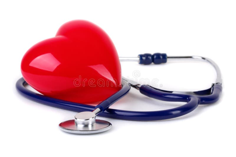 医疗听诊器和红色心脏