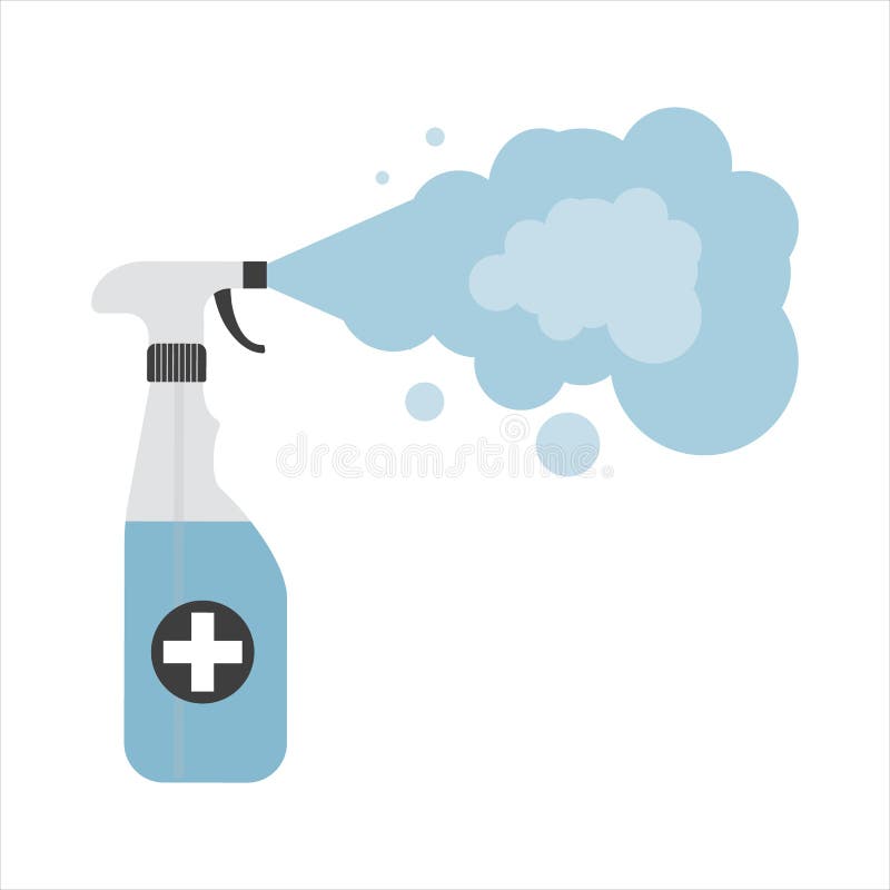 White blank medical sanitizer spray bottle, antibacterial and virus antiseptic disinfection, COVID-19 prevention, coronavirus epidemic protection, cartoon vector illustration. White blank medical sanitizer spray bottle, antibacterial and virus antiseptic disinfection, COVID-19 prevention, coronavirus epidemic protection, cartoon vector illustration.