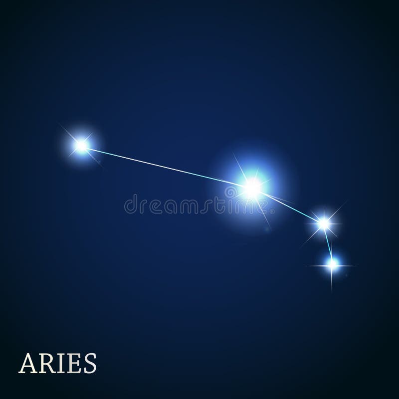 白羊星座美丽的明亮的星的黄道带标志 向量例证