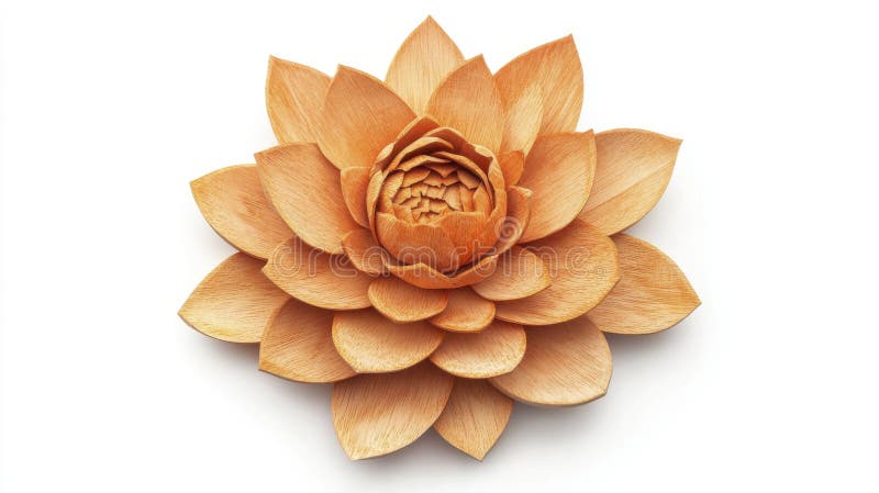 白色复杂浅棕色层状人工莲花 库存例证