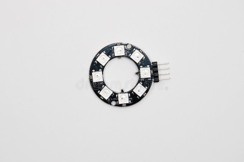 Addressable LED ring, WS2812B, LED ring on a white background. Addressable LED ring, WS2812B, LED ring on a white background