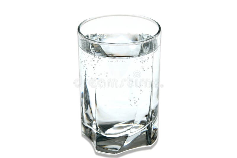 Glass of a fresh, cold, mineral water on a white background. Glass of a fresh, cold, mineral water on a white background