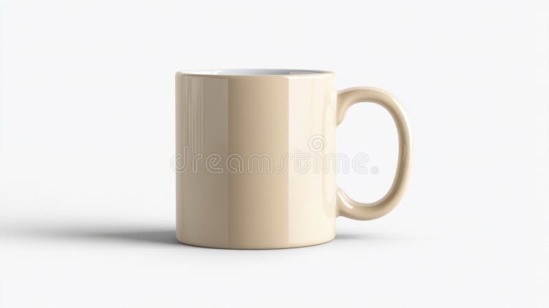 白色背景中的米色杯子模型 向量例证
