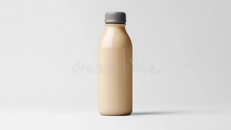 白色背景中的米色水瓶模型 向量例证