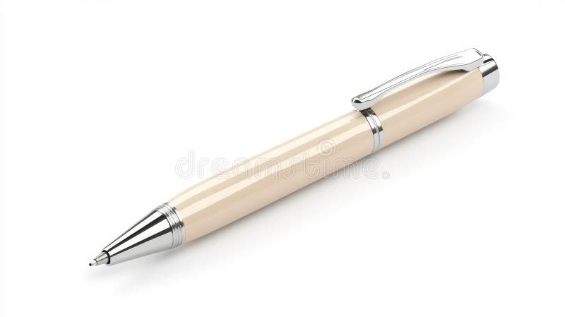 白色背景中的米色笔模型 向量例证