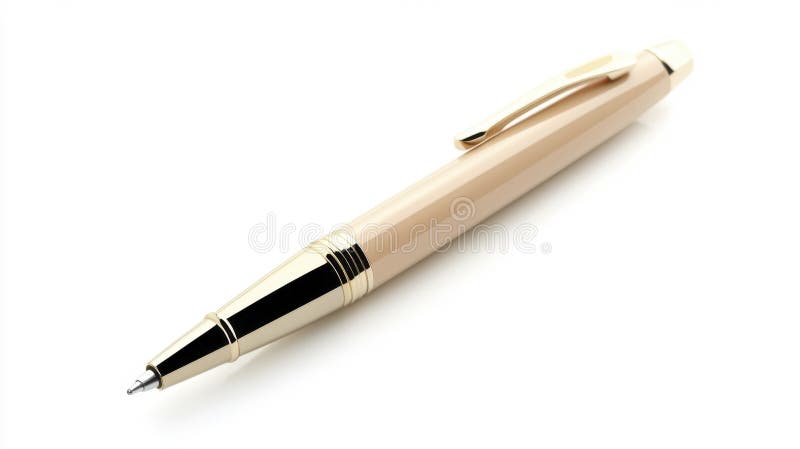 白色背景中的米色笔模型 库存例证