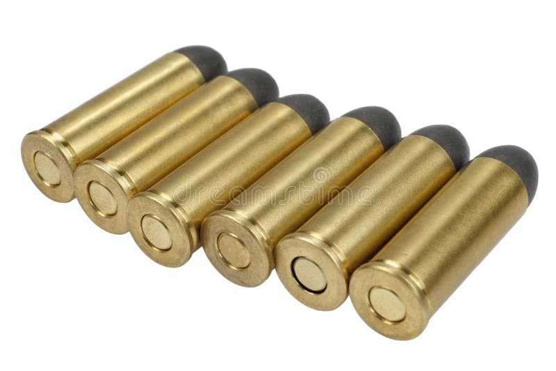 的treadled 约会到1873的45个口径左轮手枪弹药筒 库存照片