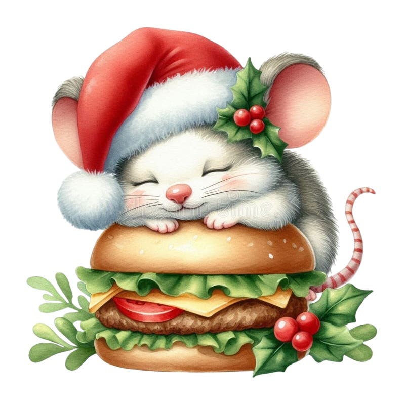 盖茨比可爱的圣诞节剪贴画水彩 库存例证