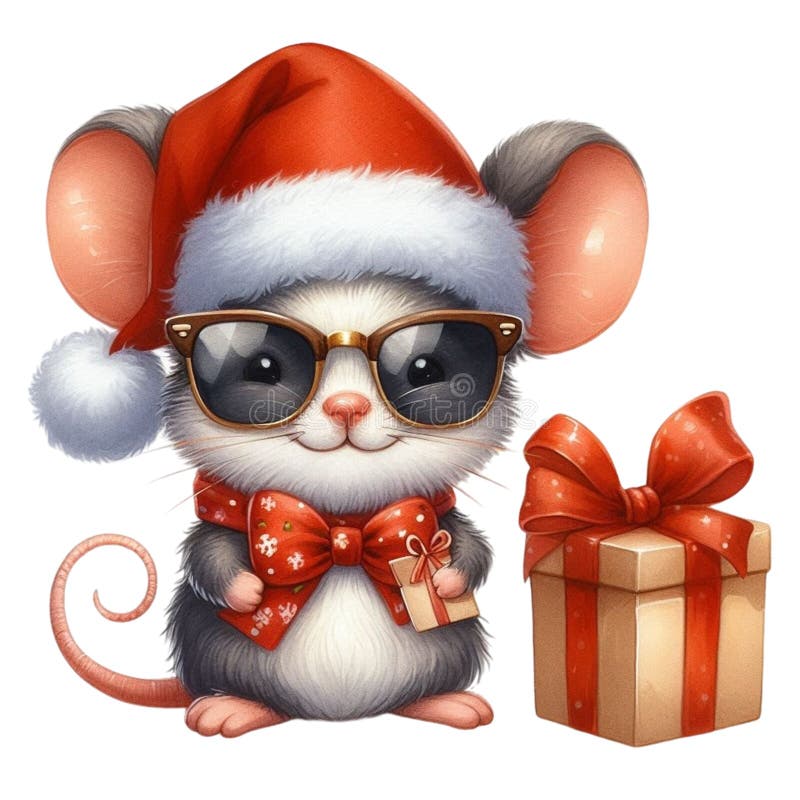 盖茨比可爱的圣诞节剪贴画水彩 向量例证