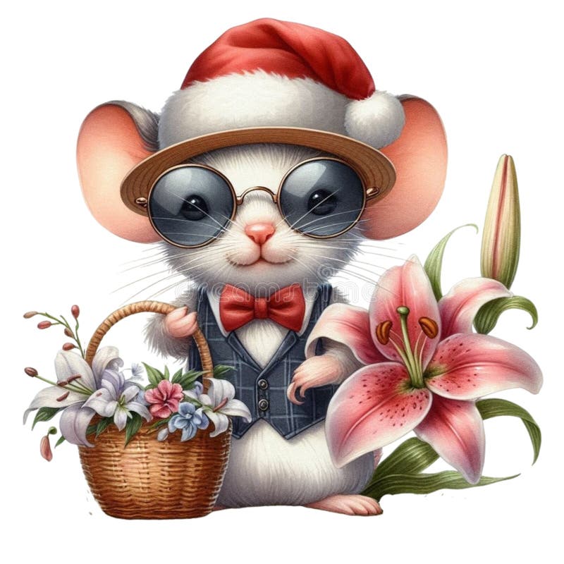 盖茨比可爱的圣诞节剪贴画水彩 库存例证