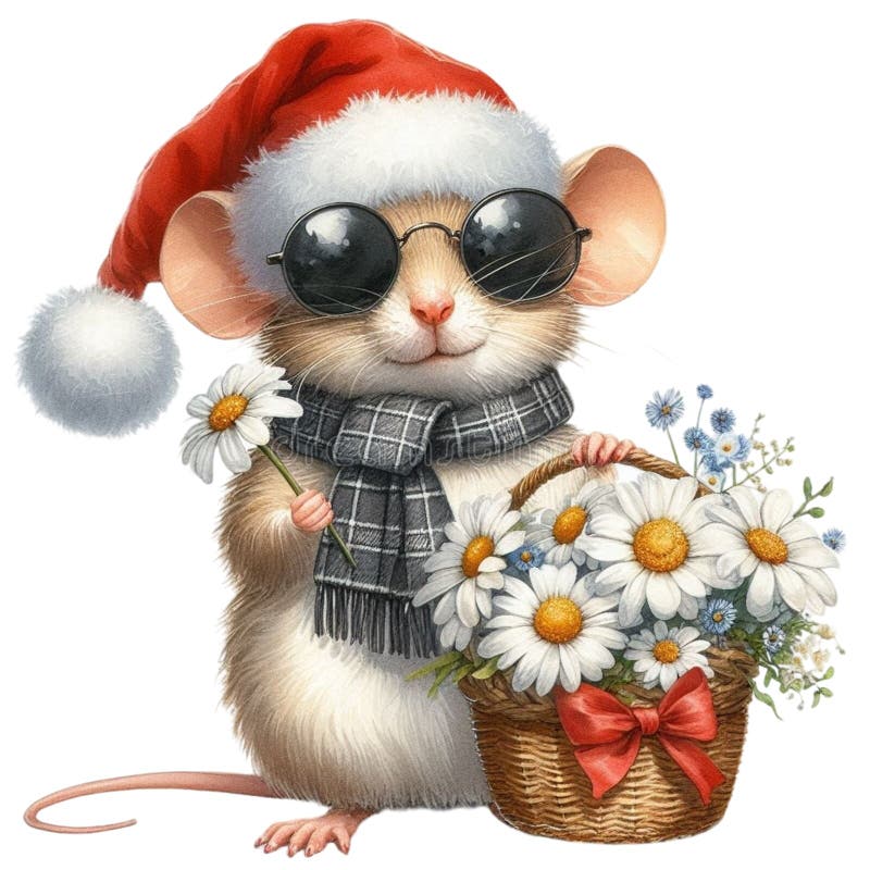 盖茨比可爱的圣诞节剪贴画水彩 皇族释放例证