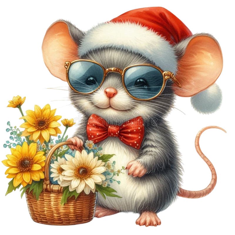 盖茨比可爱的圣诞节剪贴画水彩 皇族释放例证