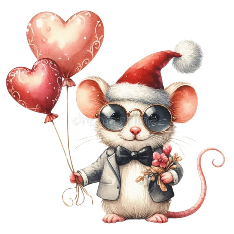 盖茨比可爱的圣诞节剪贴画水彩 库存例证